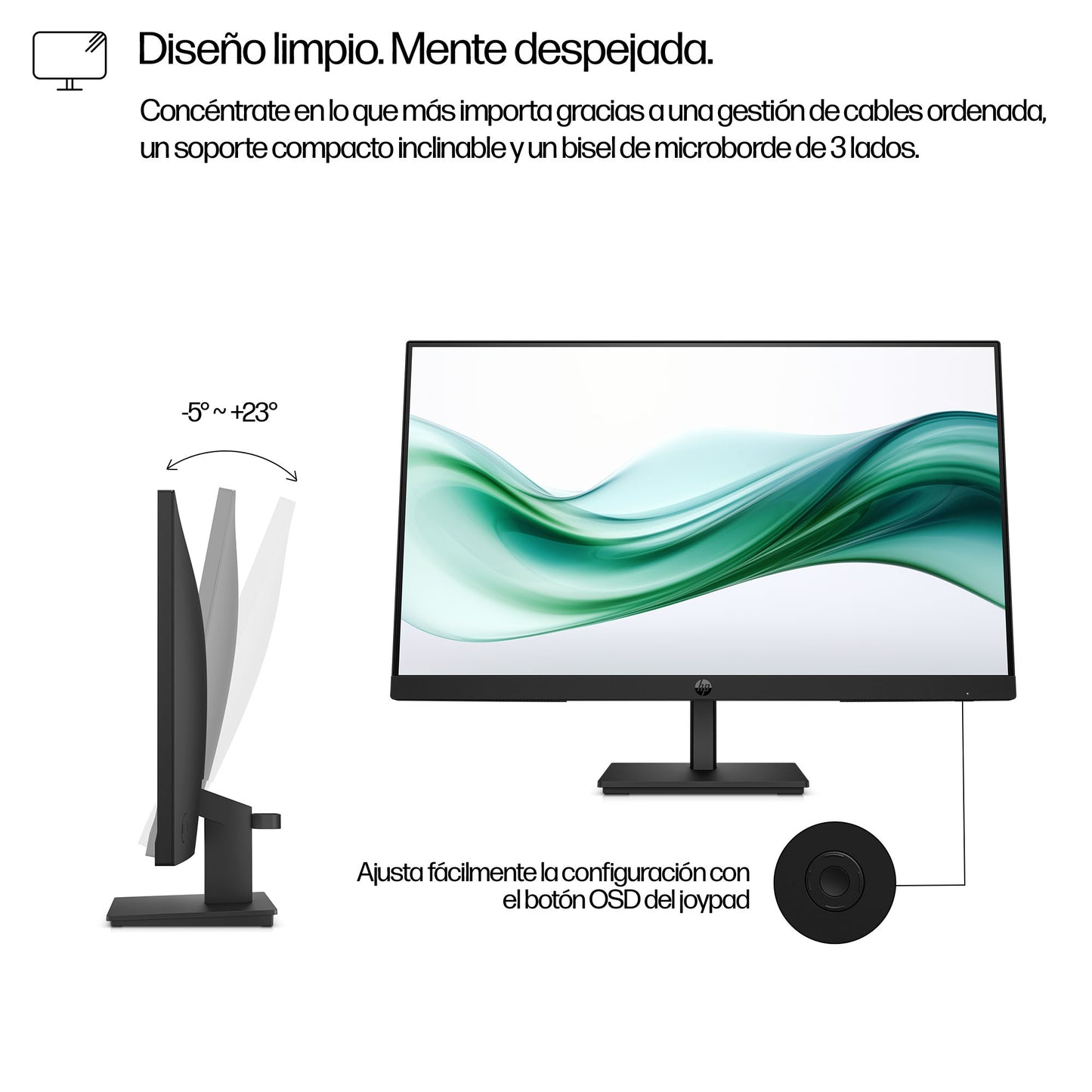 HP Series 3 Pro 23.8 inch FHD Monitor - 324pv monitor de computadora 60.5 cm (23.8") 1920 x 1080 Pixeles Full HD LCD Negro