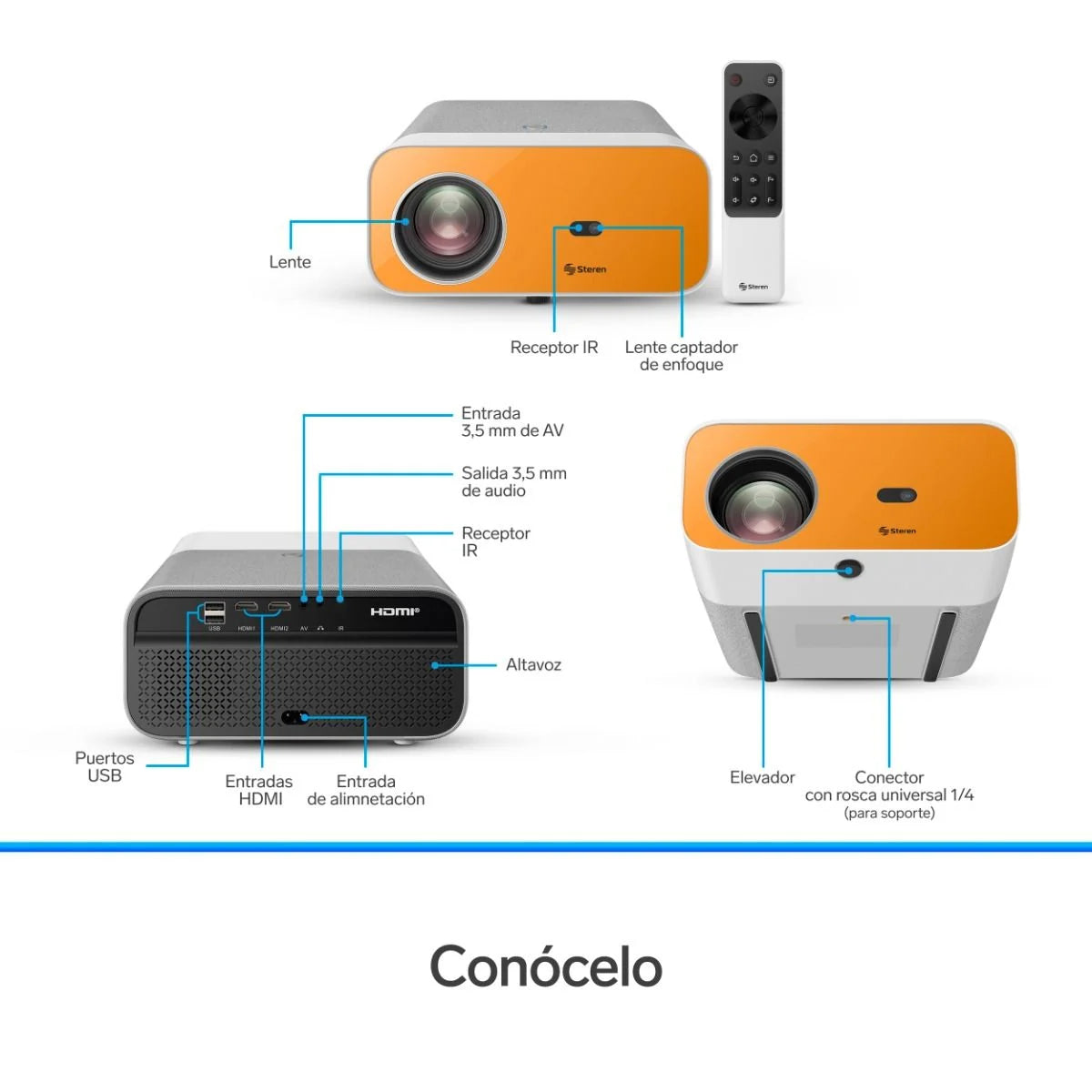 Proyector Multimedia STEREN FULL HD 300 LM ANSI WIFI
