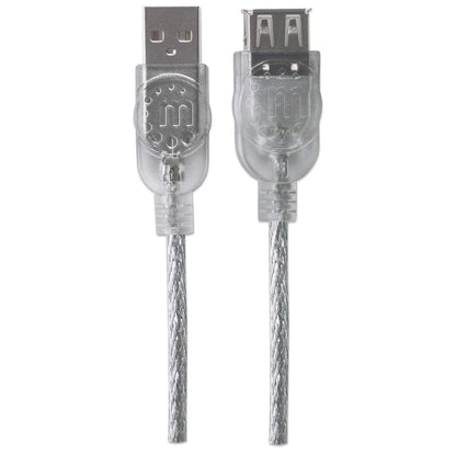 Cable Manhattan Extensión USB-A 2.0 Alta Velocidad 3m Color Plata