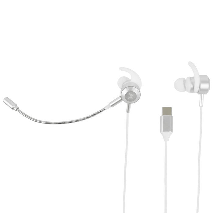Perfect Choice PC-116417 audífono y auriculare Auriculares Alámbrico Gancho de oreja Llamadas/Música USB Tipo C Blanco