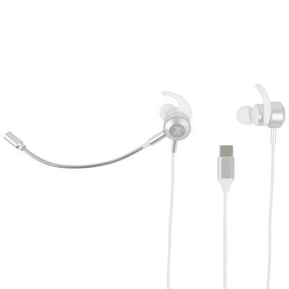 Perfect Choice PC-116417 audífono y auriculare Auriculares Alámbrico Gancho de oreja Llamadas/Música USB Tipo C Blanco