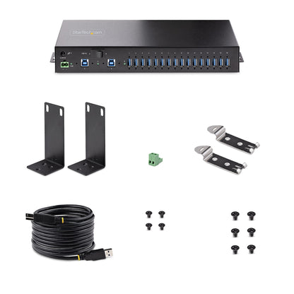 StarTech.com 5G16AINDS-USB-A-HUB nodo concentrador USB 3.2 Gen 1 (3.1 Gen 1) Type-B 5000 Mbit/s Negro