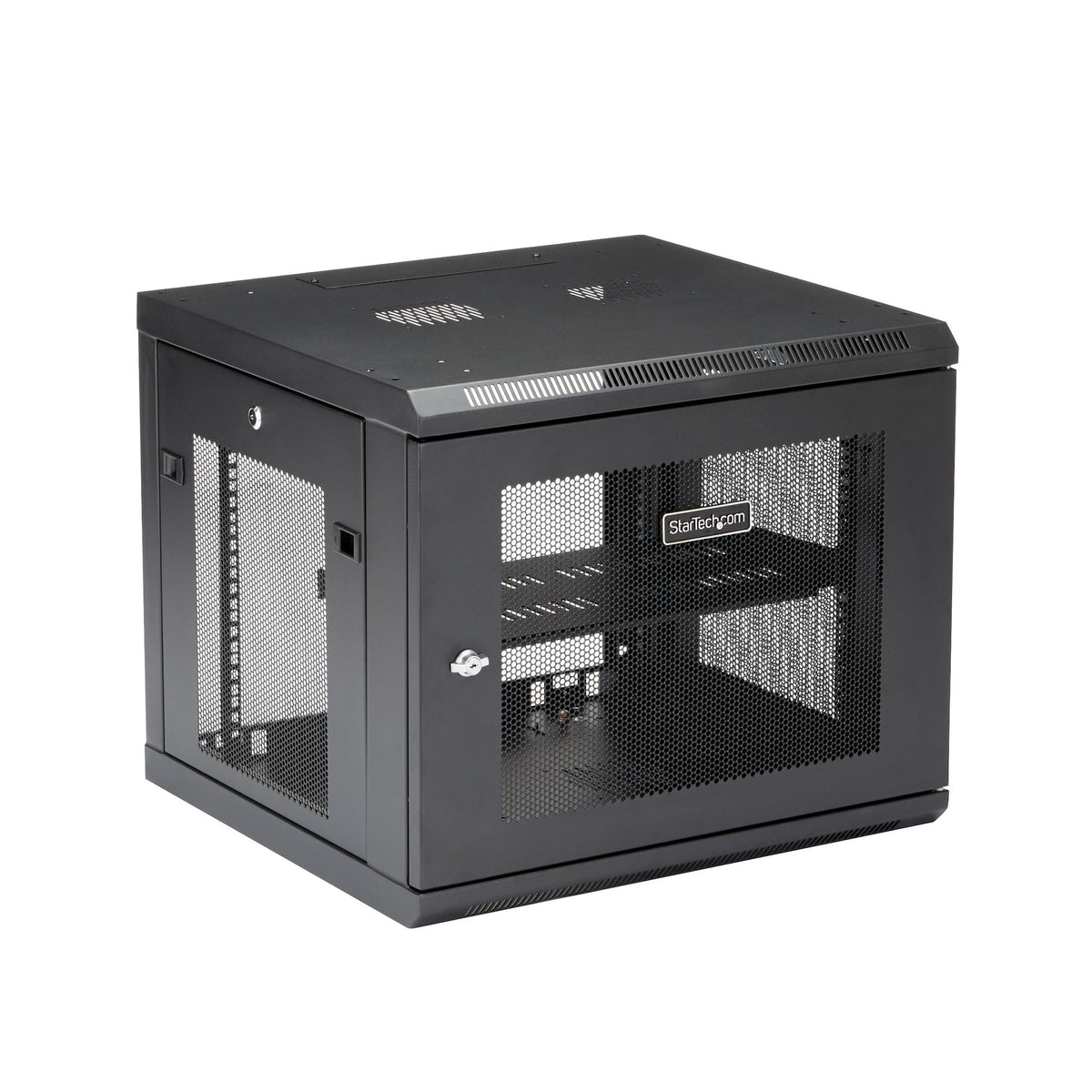 Gabinete rack de pared StarTech.com RK920WALM de 19", 9U, 4 postes, con estante 1U, negro