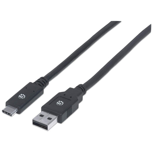 Cable Manhattan USB A-C 3.1 Súper Velocidad 2m Color Negro