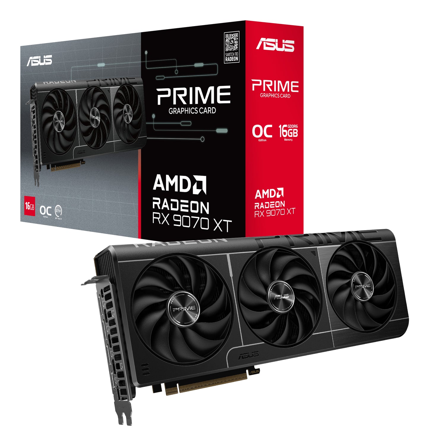 Tarjeta de Video Asus PrimeRX 9070 XT OC 16GB 256-bit GDDR6 PCI Express 5.0