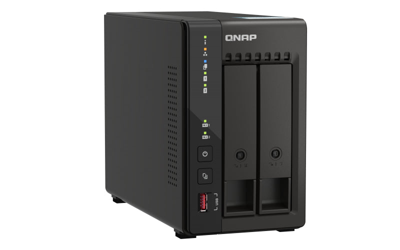 Unidad Almacenamiento NAS QNAP CPU Celeron J6412 Quad Core 2.6Ghz 8GB RAM RJ45 2.5GbE 2 Bahias 3.5 Linux Sin Discos