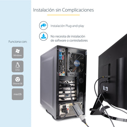 StarTech.com DVI2DP2 adaptador de cable de vídeo 0.254 m Negro