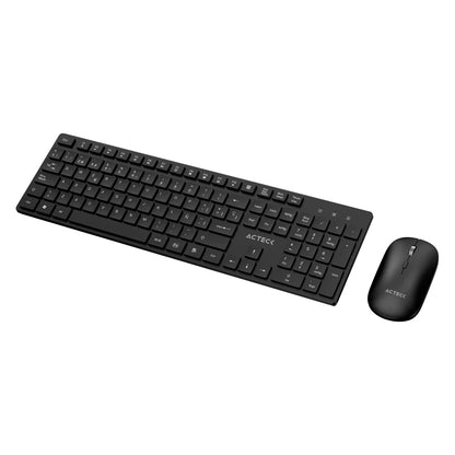 Acteck Creator Vantage Aero MK555 teclado Ratón incluido Hogar / Oficina RF inalámbrico AZERTY Español Negro