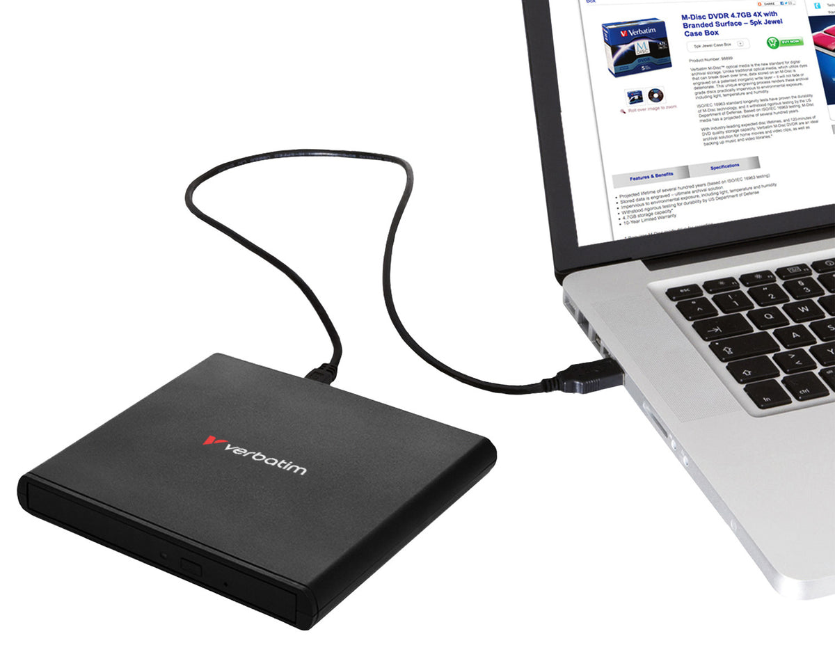 Quemador/Lector VERBATIM Externo de CD-DVD - Negro