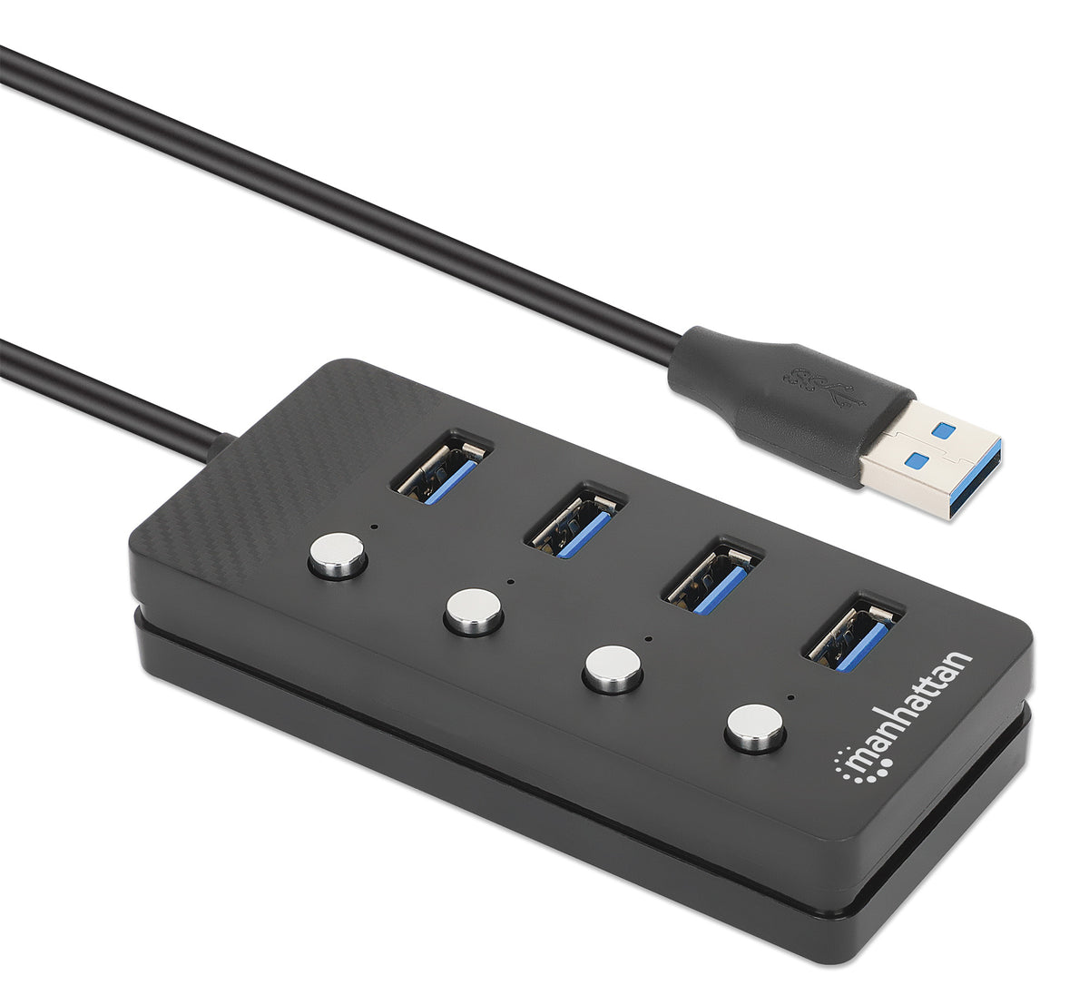 Manhattan 180887 base para laptop o replicador de puertos USB 3.2 Gen 1 (3.1 Gen 1) Type-A Negro
