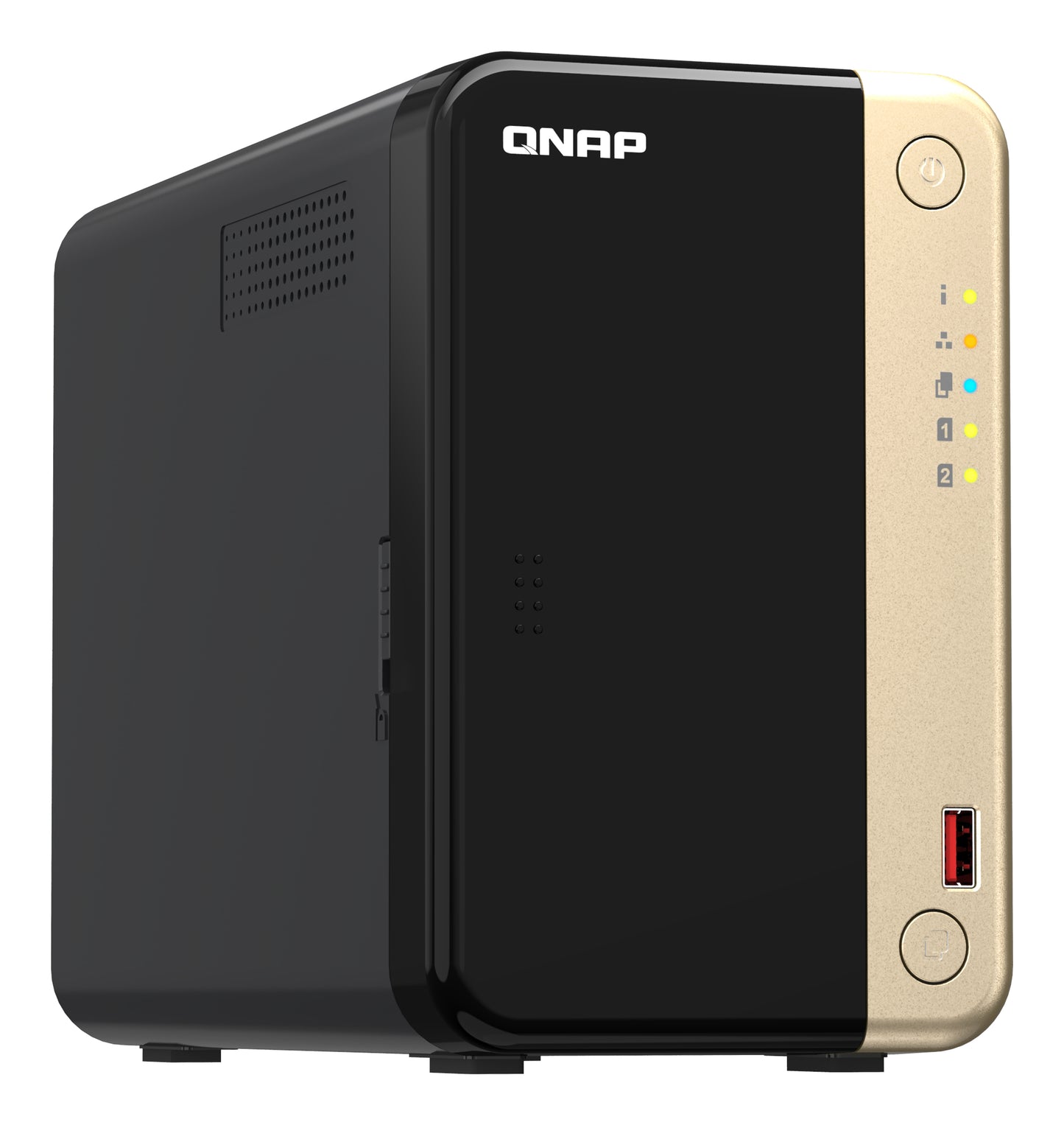 QNAP TS-264 NAS Tower Intel® Celeron® N5095 8 GB 0 TB QNAP Turbo System Negro, Oro