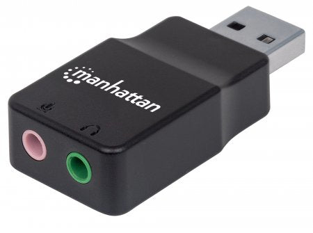 Manhattan 152754 cambiadores de género de cables USB-A 2 x 3.5 mm Negro