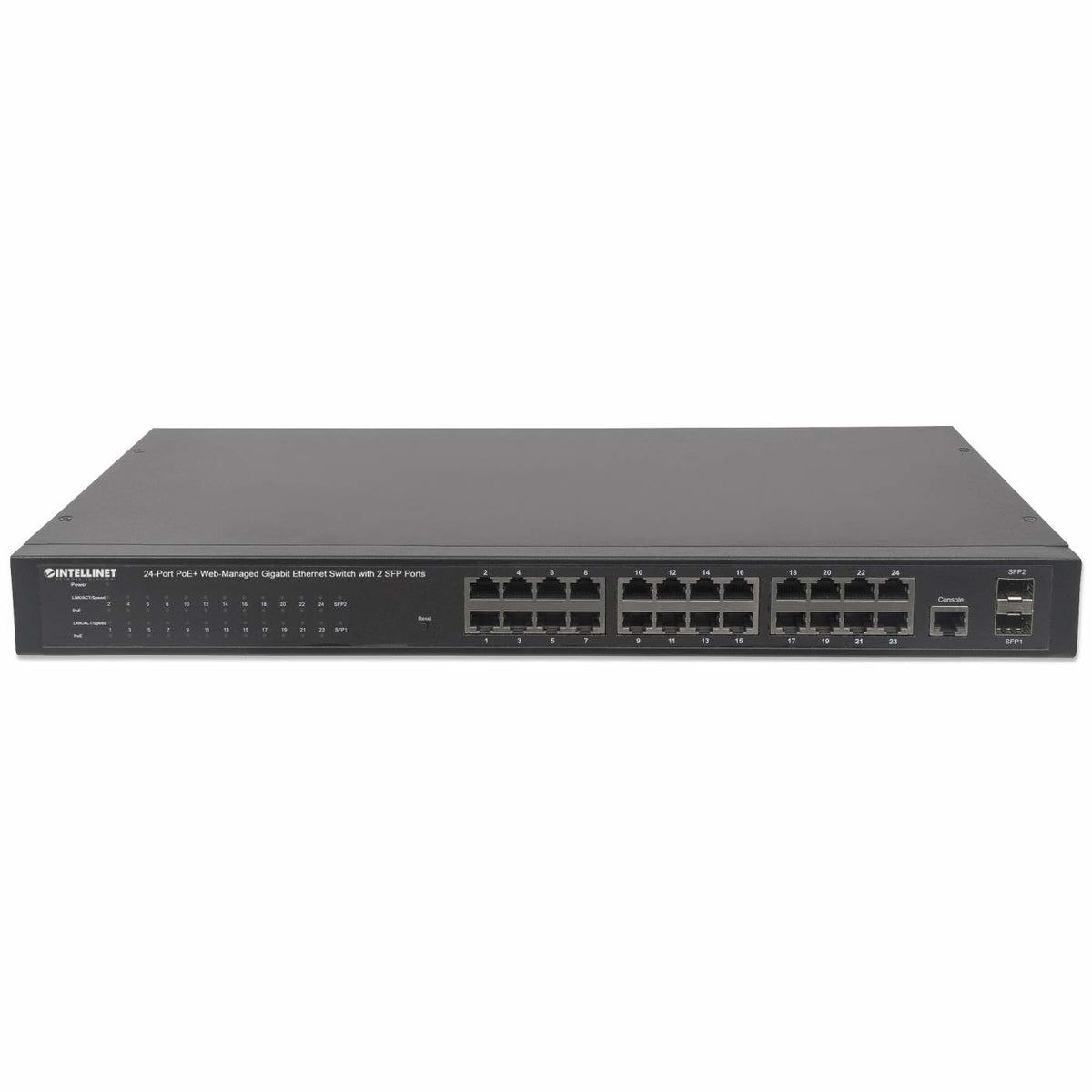Intellinet 560559 dispositivo de redes Gestionado Gigabit Ethernet (10/100/1000) Energía sobre Ethernet (PoE) Negro