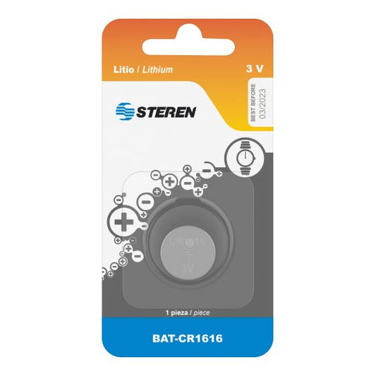 Pilas Steren de Litio Tipo Botón CR1632 3Vcc 55mAh Uso en Relojes