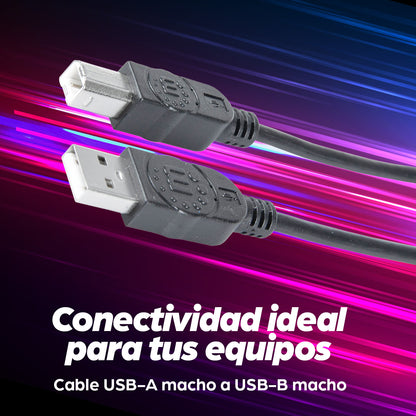 Cable Manhattan USB B Alta Velocidad 2.0 A-B3m Color Negro