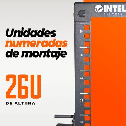 Intellinet 714242 armario rack 26U Rack o bastidor independiente Negro