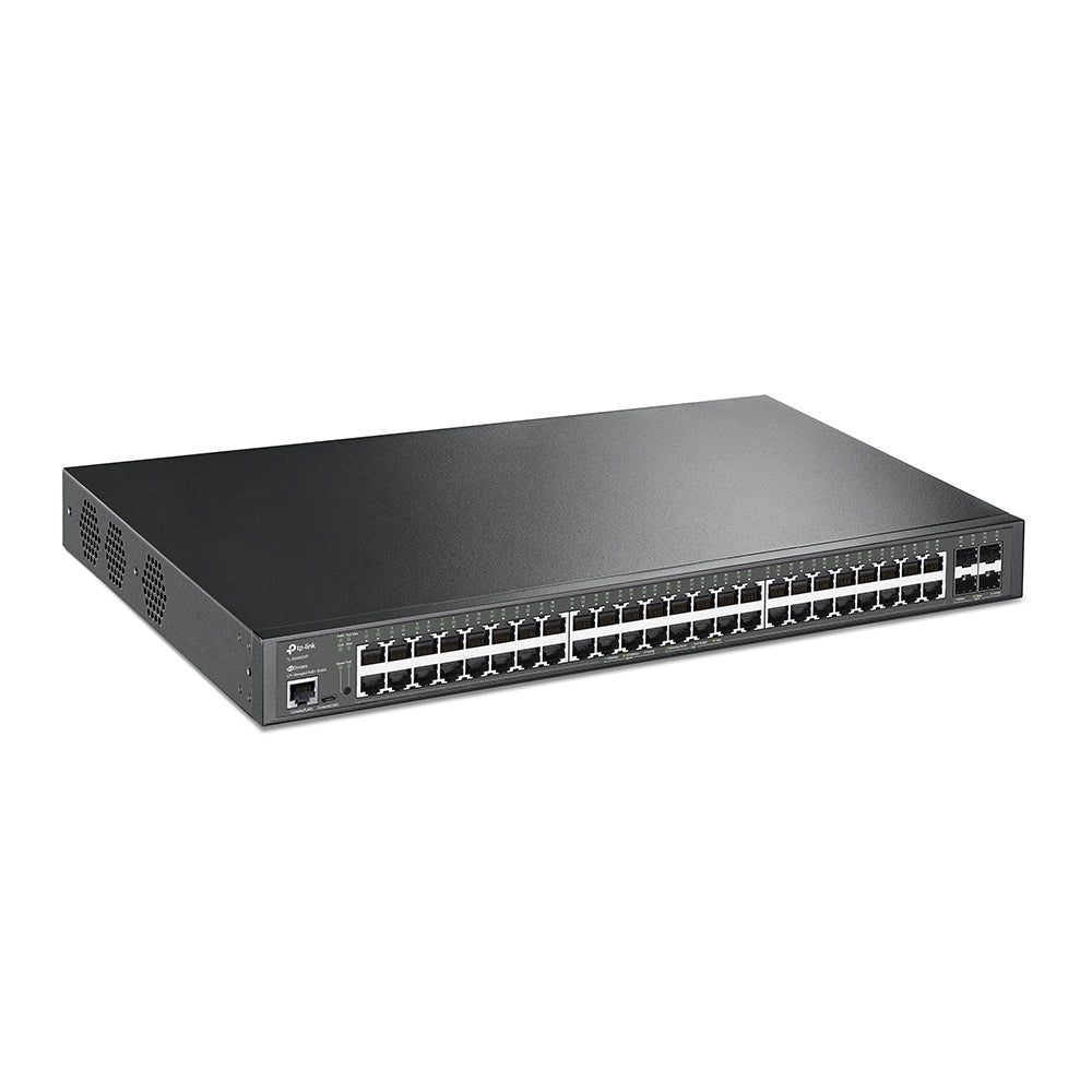 TP-Link JetStream TL-SG3452XP dispositivo de redes Gestionado L2+ Gigabit Ethernet (10/100/1000) Energía sobre Ethernet (PoE) 1U Negro