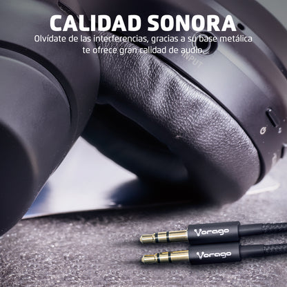 Cable Vorago CAB-115 Audio Auxiliar 3.5mm Metálico 1m Color