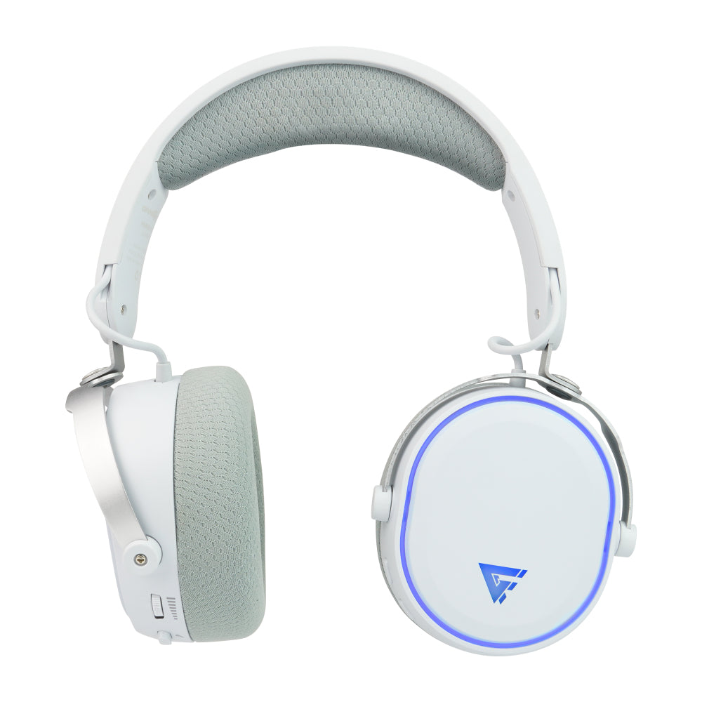 Diadema Game Factor HSB600 Gaming Inalámbrica RGB Triple Conectividad Micrófono Removible Surround 7.1 Color Blanco