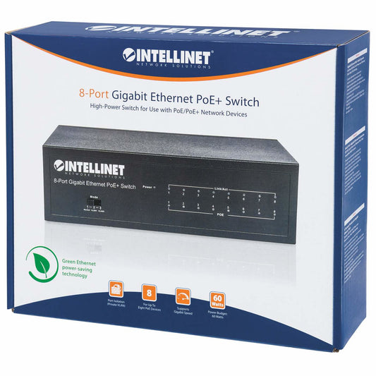 Inyector PoE Intellinet Gigabit Alta Potencia 30W/60W Ethernet(PoE+/ PoE)