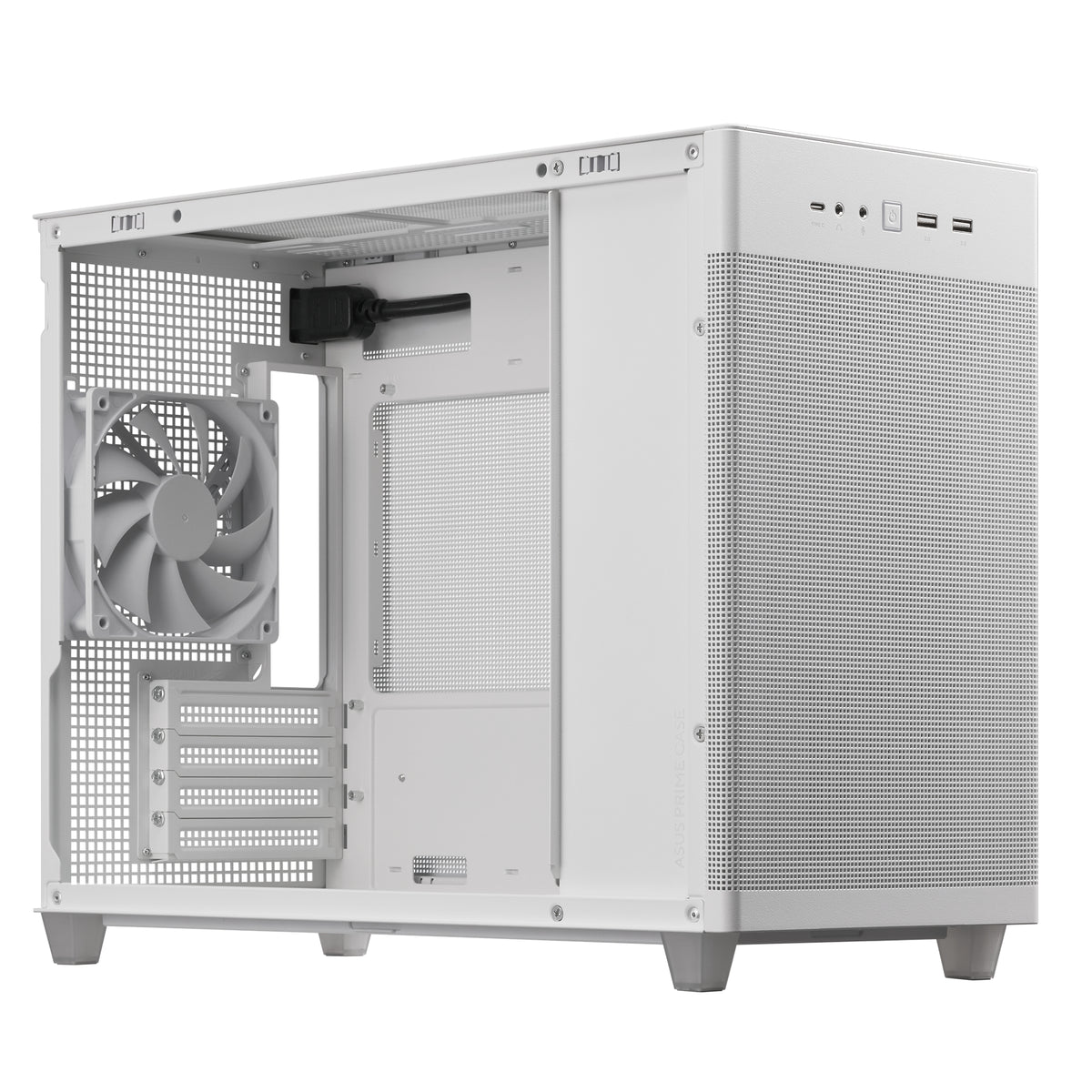 Gabinete Asus Prime AP201 White Paneles de Malla Micro ATX Blanco