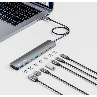 Manhattan 181167 base para laptop o replicador de puertos Alámbrico USB 3.2 Gen 2 (3.1 Gen 2) Type-C Gris
