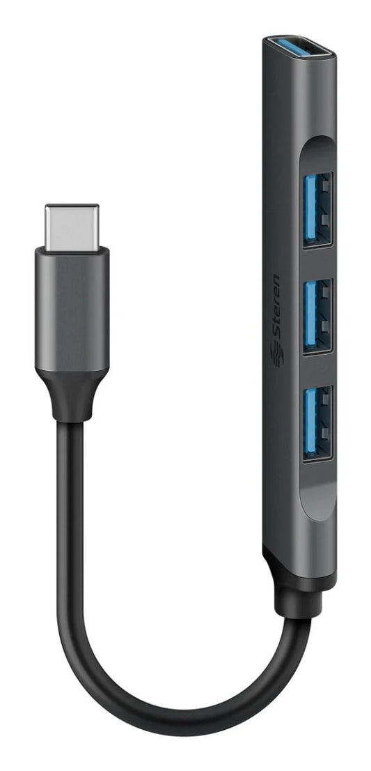 Hub Steren USB 5262 USB C A 4 Puertos 3 USB 2.0 Y 1 USB 3.0 Alimentación 5 V Compatible Con Laptop Y Tablet