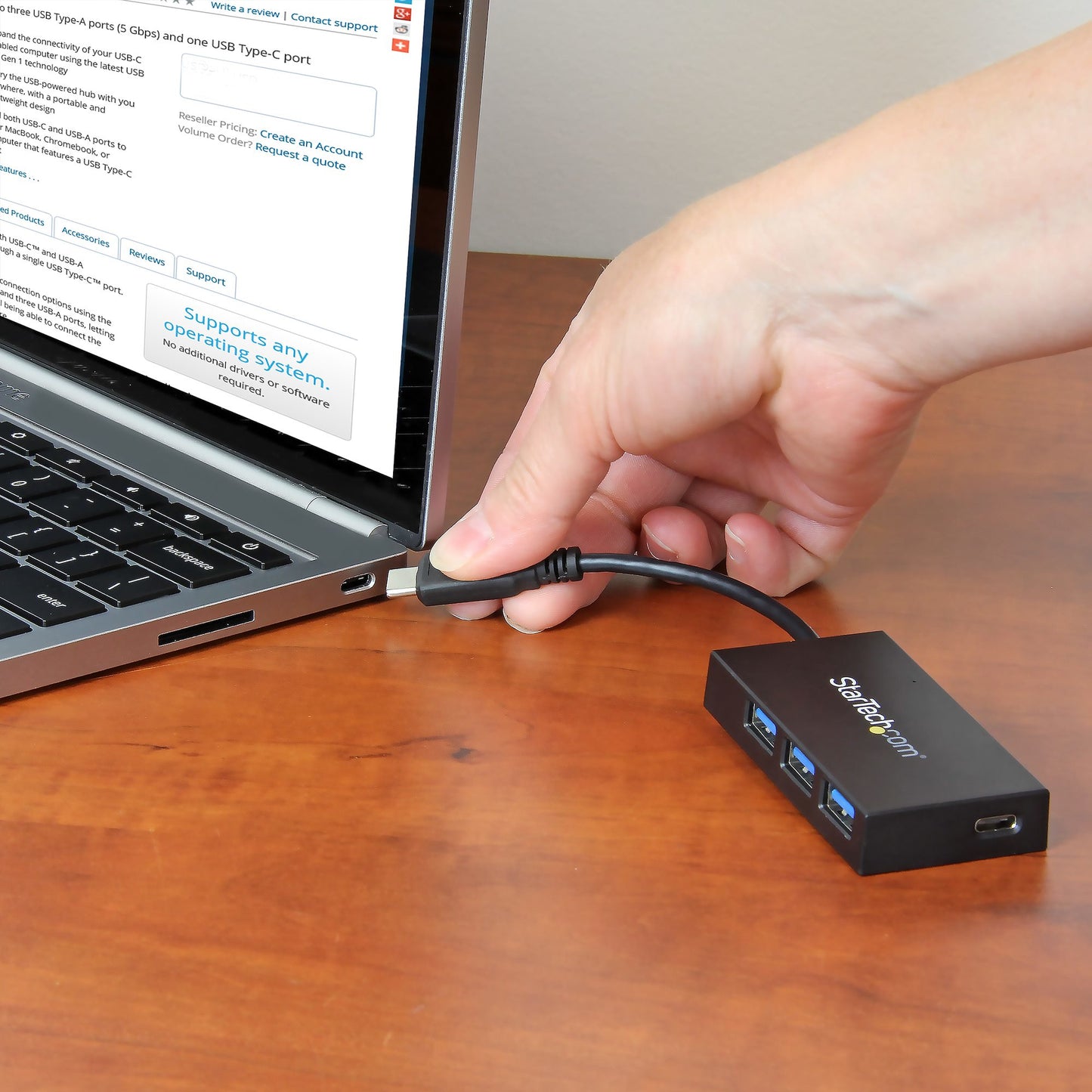 StarTech.com HB30C3A1CFB nodo concentrador USB 3.2 Gen 1 (3.1 Gen 1) Type-C 5000 Mbit/s Negro