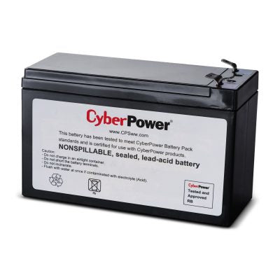 Batería Cyberpower Certificada de Reemplazo 12V/7.2AH Incluye Empaque para Transporte de Batería Usada