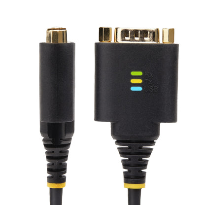 StarTech.com 2P1FFC-USB-SERIAL cambiadores de género de cables USB-A 2 x DB-9 RS-232 Negro, Gris