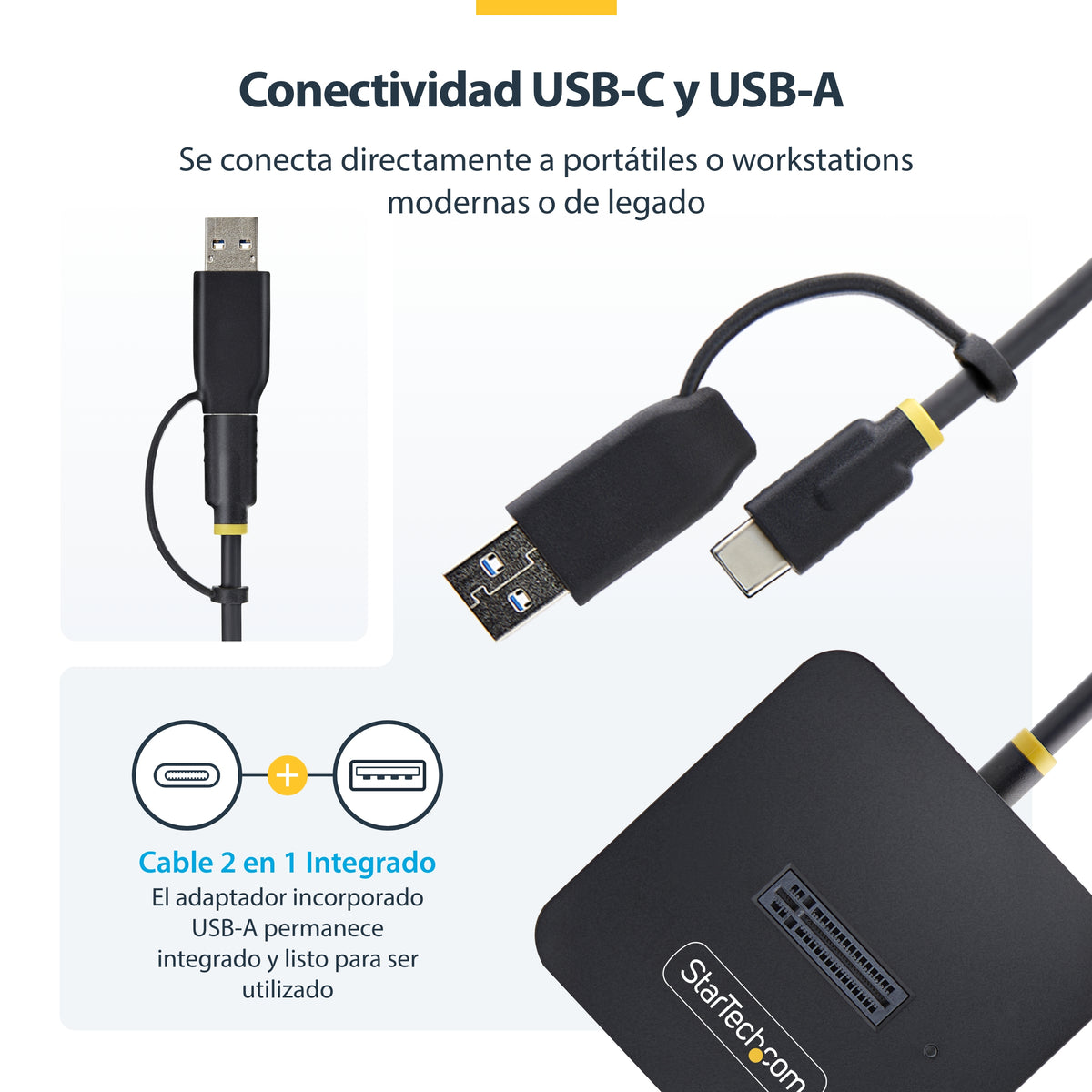 StarTech.com 1USB3-NVME-DOCK base de conexión para disco duro USB 3.2 Gen 2 (3.1 Gen 2) Type-C Negro