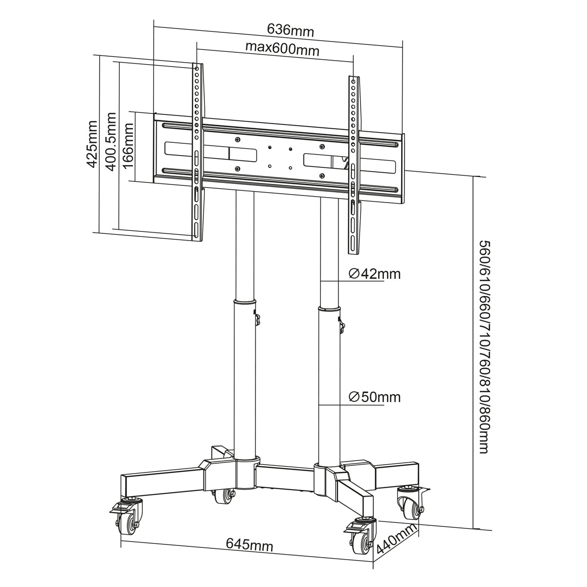 Manhattan 462679 soporte para TV 177.8 cm (70")