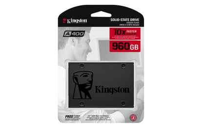 Unidad de Estado Sólido SSD Kingston A400 960GB 2.5 Sata3 7mm Lect.500/Escr.450mbs