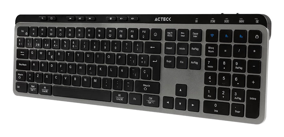 Teclado Multidispositivo Acteck Inspire Krea TI755/2.4MHz+2modosBT Elite Negro-Gris