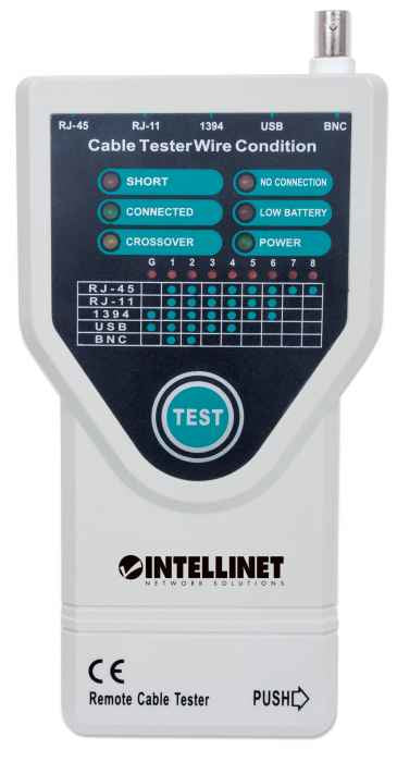 Probador de Cables Intellinet 5 en 1 Cat5/Cat6 Color Blanco