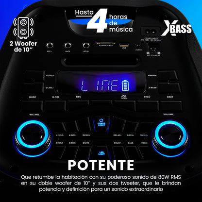 Vorago KSP-600 altavoz portátil y para fiesta Negro 80 W