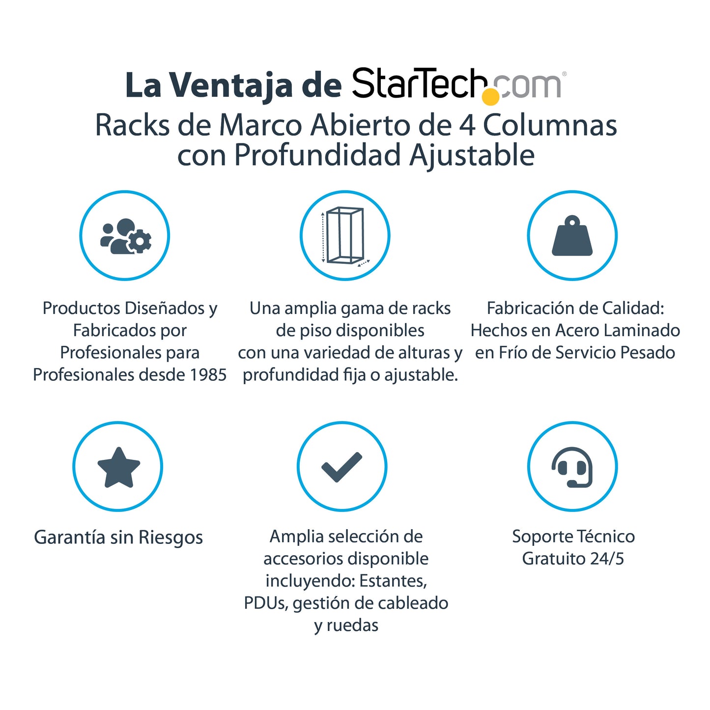 StarTech.com 4POSTRACK12U armario rack Rack o bastidor independiente Negro