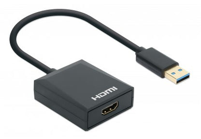 Manhattan 153690 adaptador gráfico USB Negro