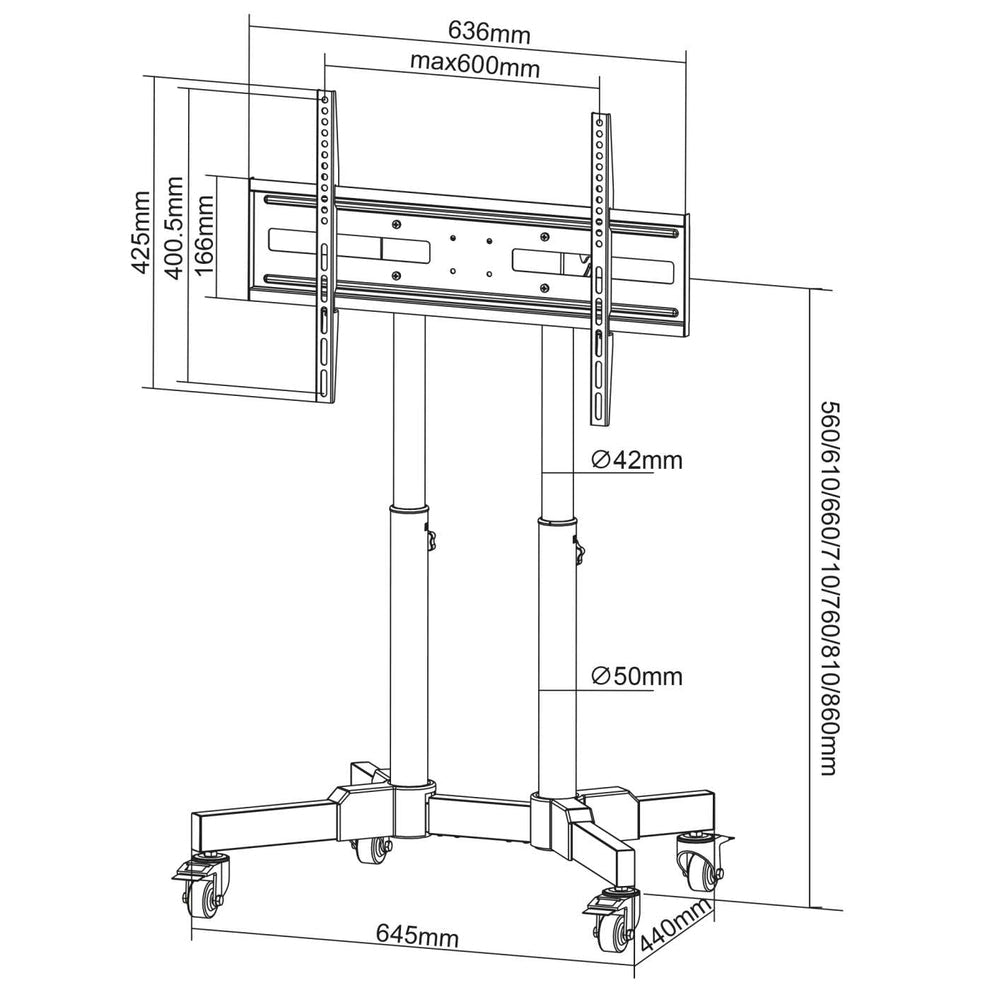 Manhattan 462679 soporte para TV 177.8 cm (70")