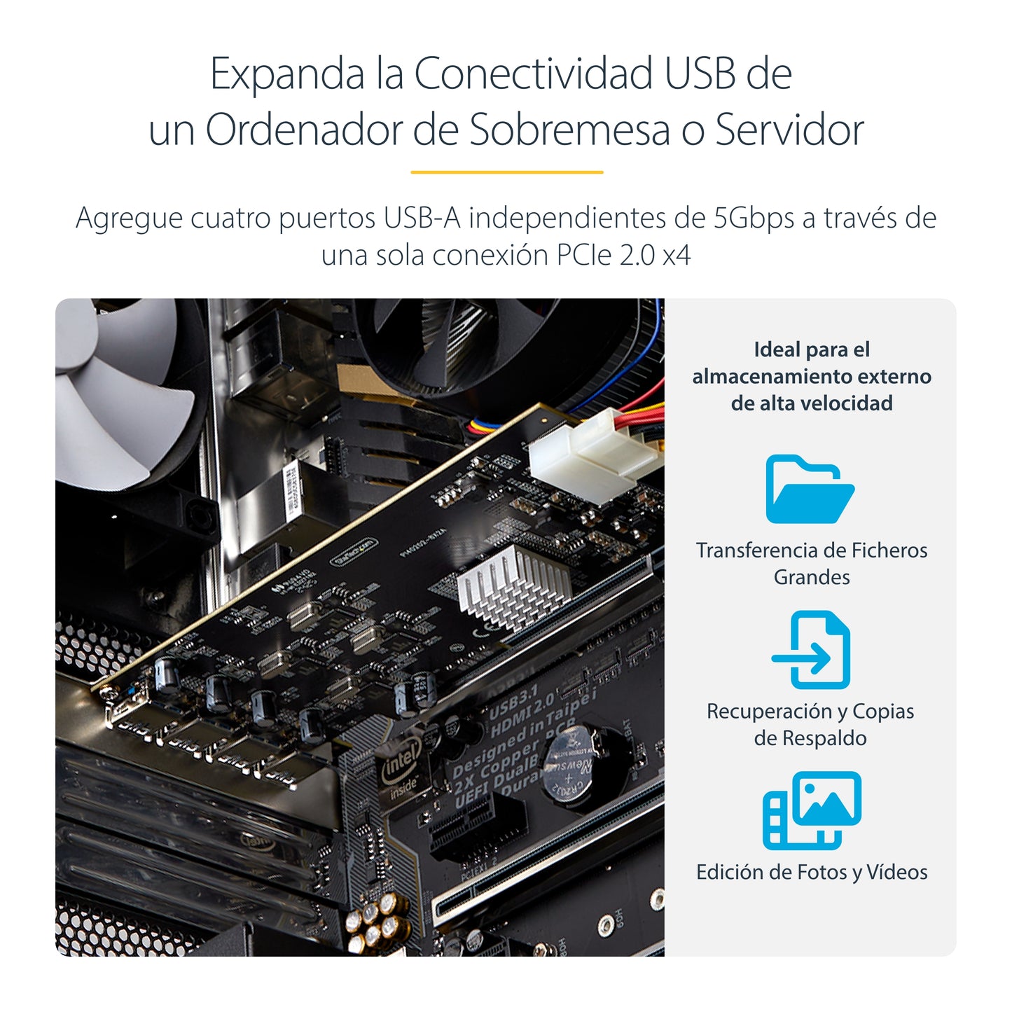 StarTech.com P5Q4A-USB-CARD tarjeta o adaptador de interfaz USB 3.2 Gen 1 (3.1 Gen 1)