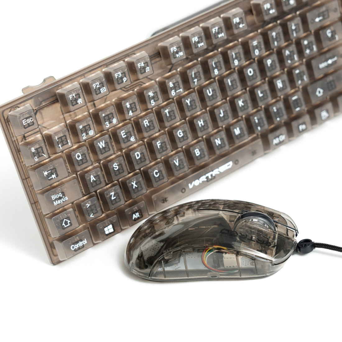 Kit Gamer Perfect Choice Teclado Transparente + Mouse Helumo Alámbrico Ergonómico y Resistente