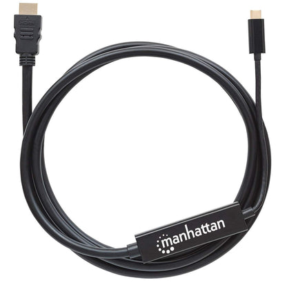 Cable Manhattan Adaptador USB-C a HDMI 4K Salida 2m Color Negro
