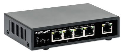 Switch Intellinet PoE+ con 5 Puertos Gigabit Color Negro