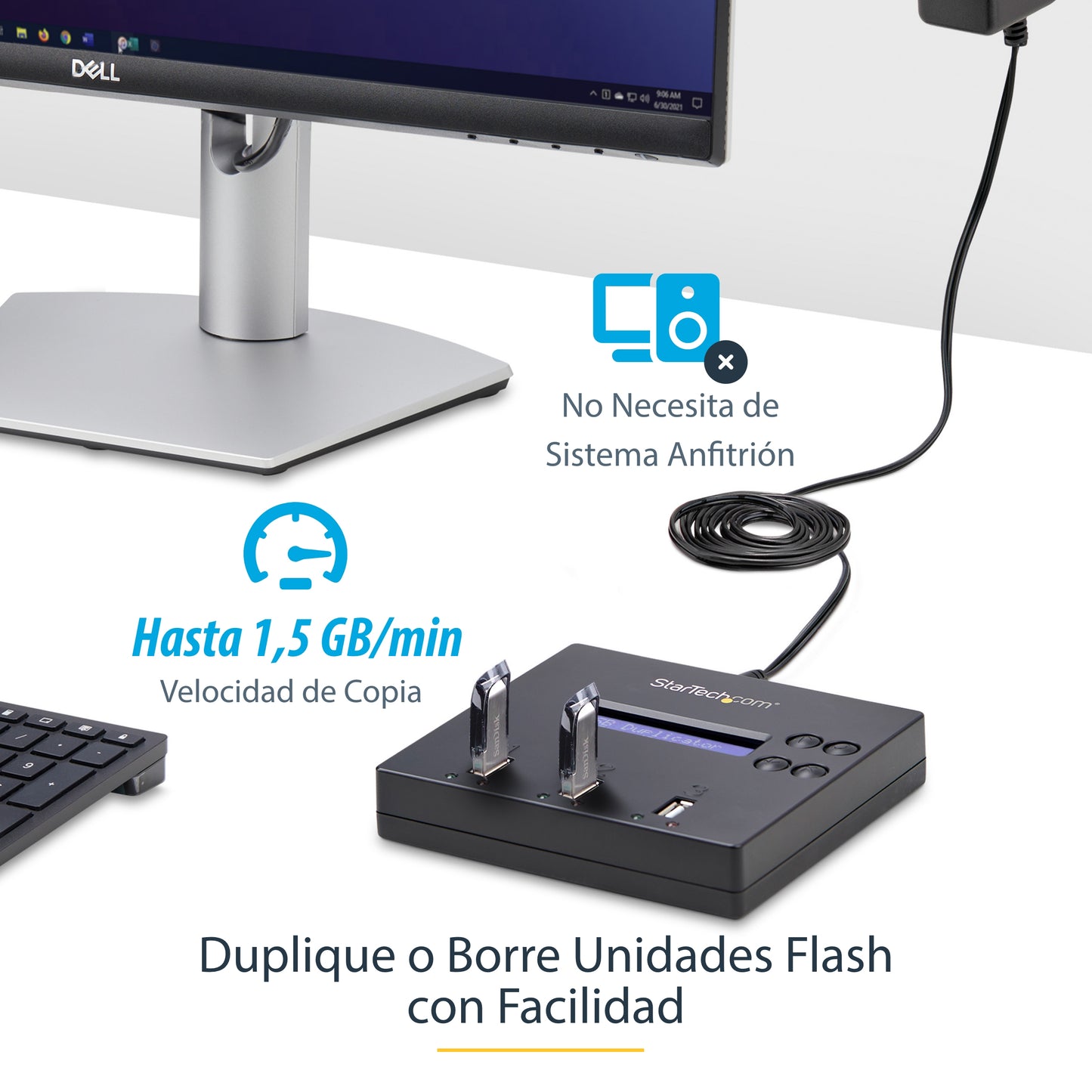 StarTech.com USBDUP12 duplicador de datos o soporte Duplicador de unidades flash USB Azul 2 copias