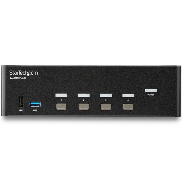 StarTech.com SV431DHD4KU interruptor KVM Montaje en rack Negro