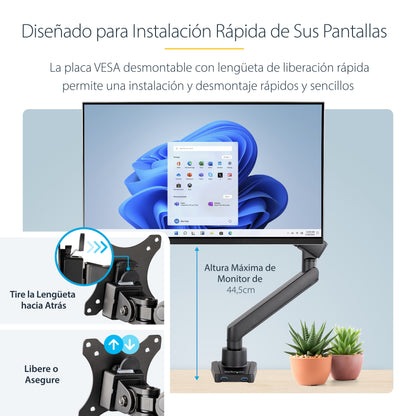 StarTech.com ARMSLIM2USB3 soporte para pantalla plana 86.4 cm (34") Escritorio Negro
