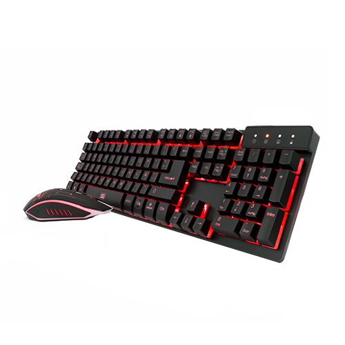 Kit Teclado y Mouse Vorago Start The Game Retroiluminado USB