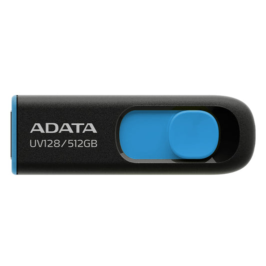 Memoria Adata USB 512GB UV128 3.2 Negro con Azul