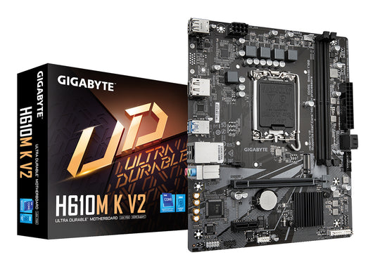 Tarjeta Madre Gigabyte H610M K V2 Micro-ATX S-1700 128GB DDR5 M.2 HDMI/DP
