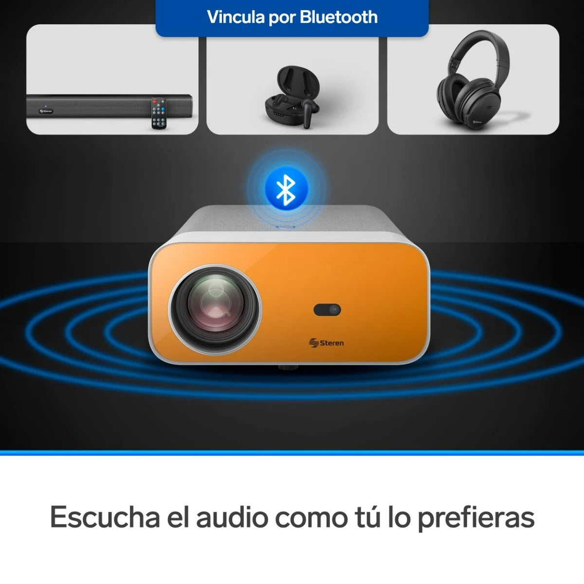 Proyector Multimedia STEREN FULL HD 300 LM ANSI WIFI